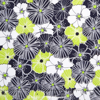 Citron Twist - Packed Poppies Citron Yardage