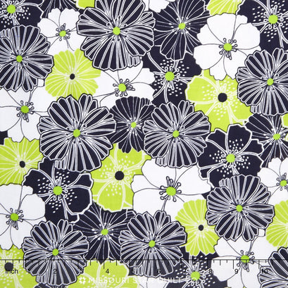 Citron Twist - Packed Poppies Citron Yardage