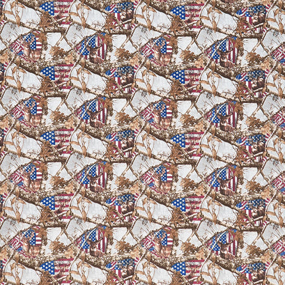 Realtree - Patriotic Deer with Flag Collage Multi Yardage