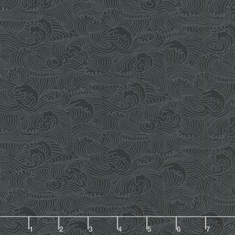 Monochrome Black - Making Waves Black Yardage