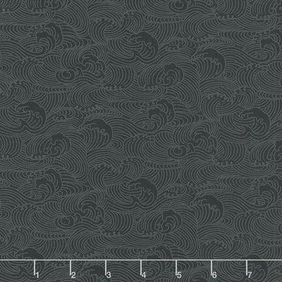 Monochrome Black - Making Waves Black Yardage