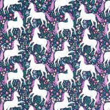 Unicorn Dreams - Large Unicorns Charcoal Yardage Primary Image