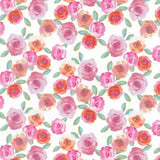 Poppies and Plumes - Floral White Yardage Primary Image