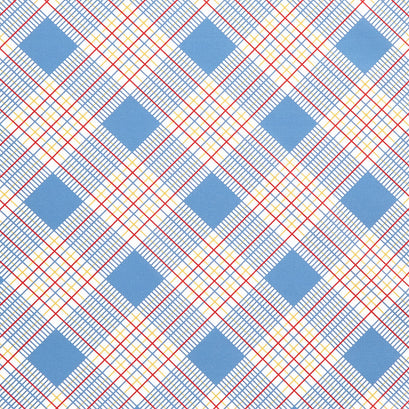 Sweet Melodies - Plaid Blue Yardage