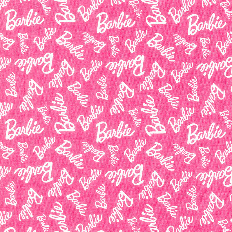 Barbie™ Fabric by the Yard ' Vintage Illustration' - White