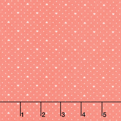 Lighthearted - Heart Dot Pink Yardage