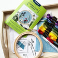 Family Flower Garden in Blue Design Your Own Embroidery Kit Alternative View #2