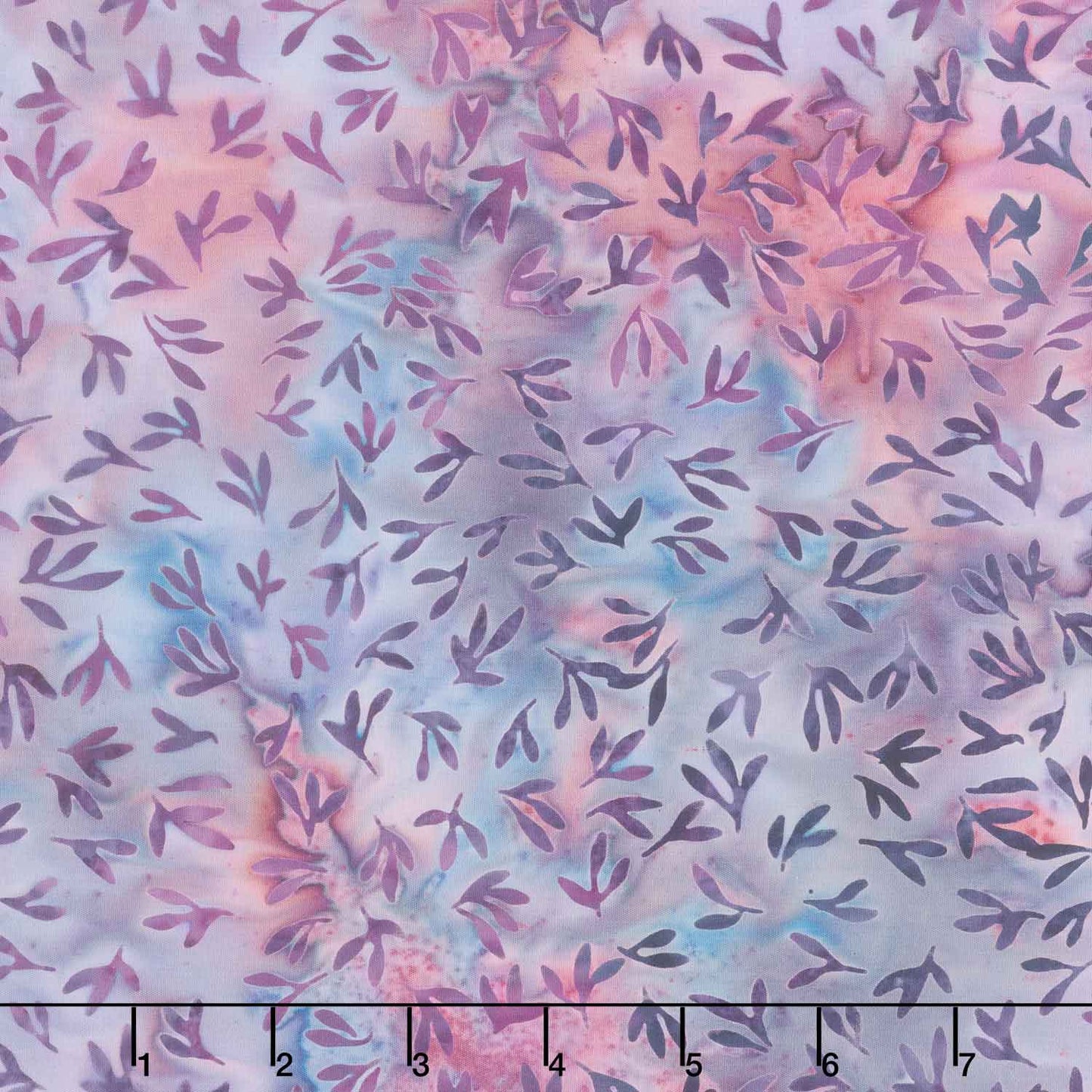 English Lavender Batiks - Mini Leaves Purple Urchin Yardage Primary Image