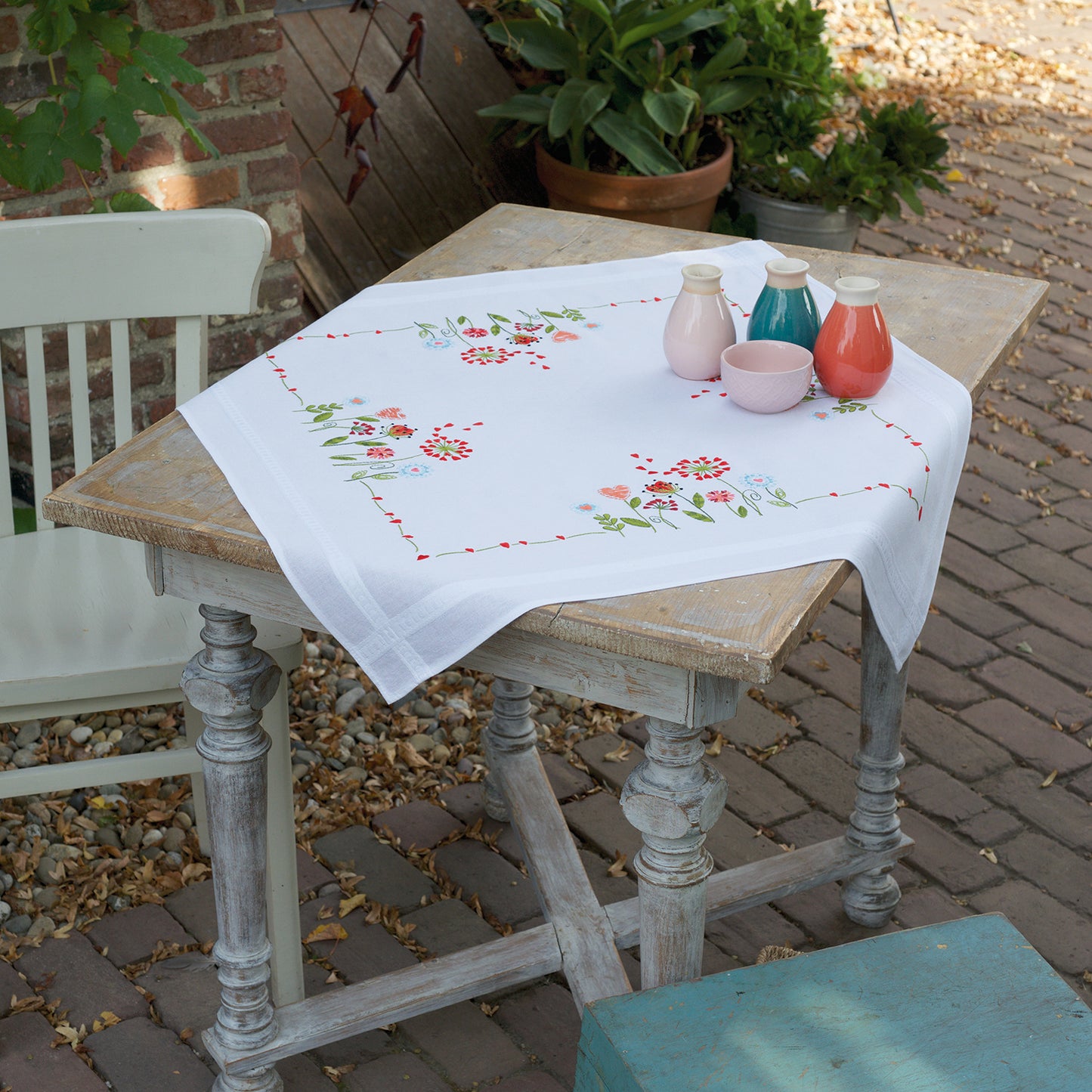 Flowers Table Topper Embroidery Kit Primary Image