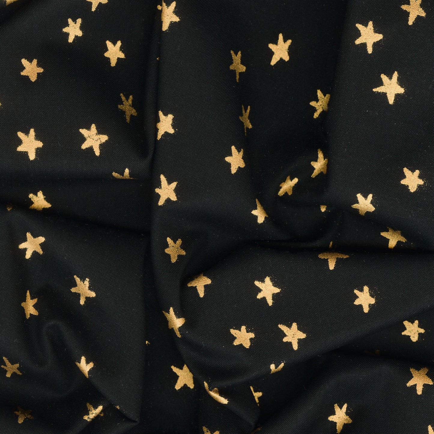 Starry - Stars Black Gold Yardage Alternative View #1