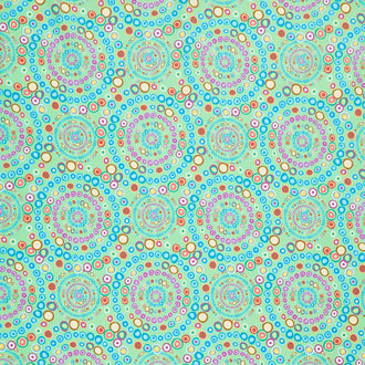 In Motion Small Circle Spiral - Lemongrass Multi Yardage