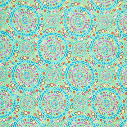 In Motion Small Circle Spiral - Lemongrass Multi Yardage