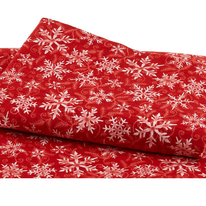 Winter Elegance 2 Ply Flannel - Snowflakes Red 2 Yard Cut