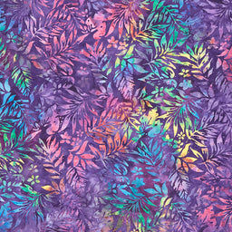 Artisan Batiks - Totally Tropical - Leaves Grape Yardage Primary Image
