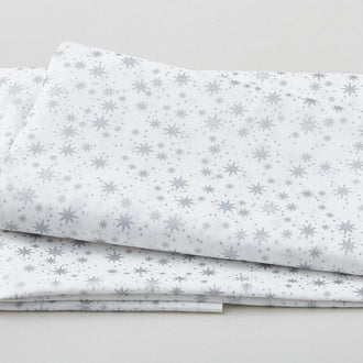 Star Sprinkle - Tiny Stars & Dots White/Silver 2 Yard Cut