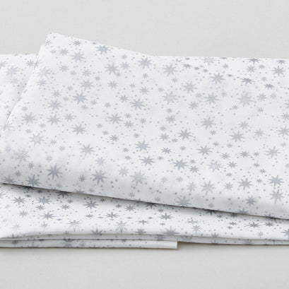 Star Sprinkle - Tiny Stars & Dots White/Silver 2 Yard Cut