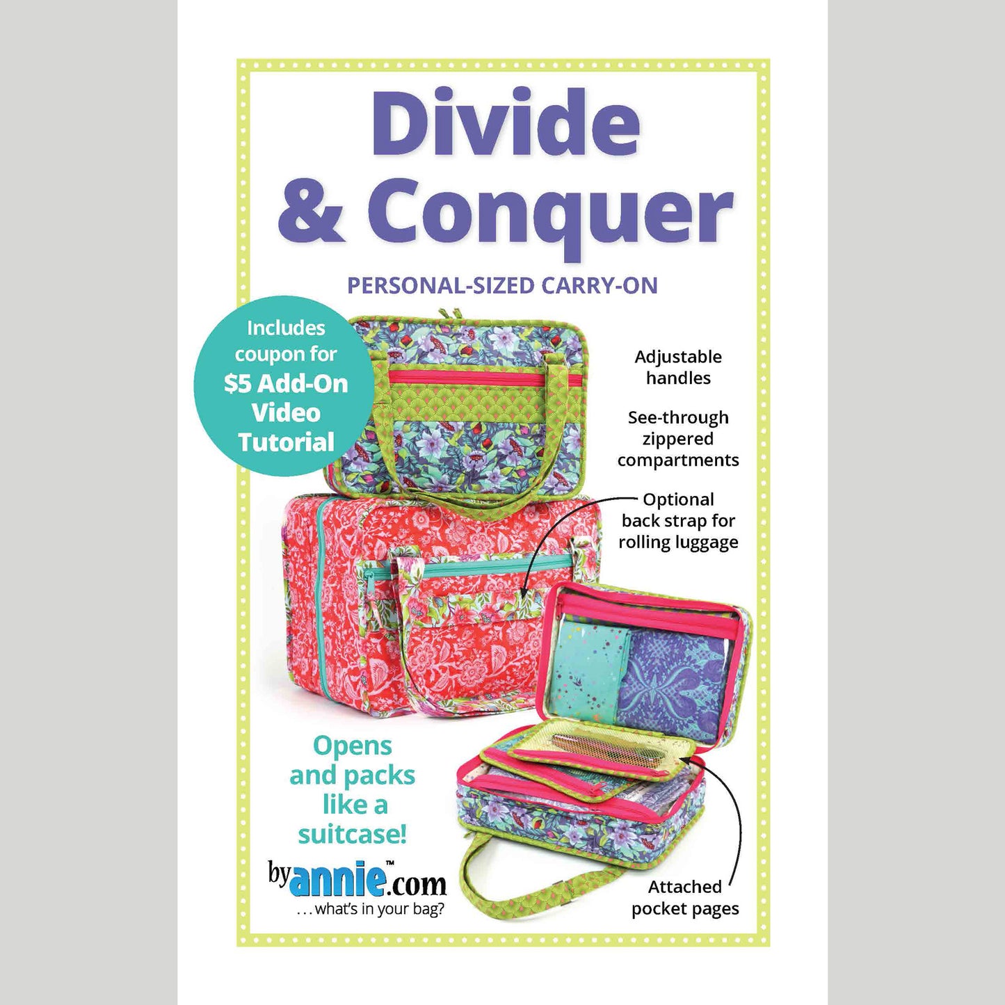 Divide & Conquer Carry-On Bag Pattern Primary Image
