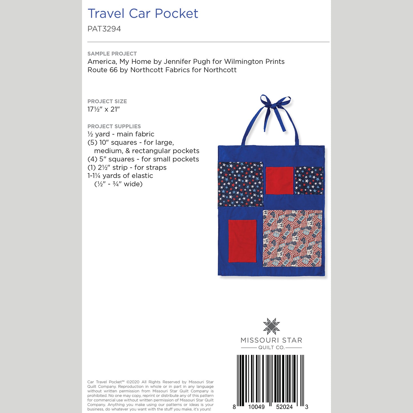 Digital Download - Car Travel Pocket Pattern by Missouri Star Alternative View #1