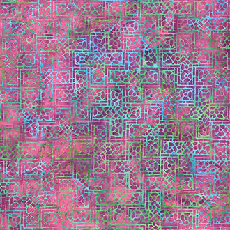 Bits and Pieces Batiks - Cross Multi Purple Green Flourite Yardage