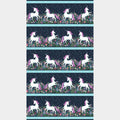 Unicorn Dreams - Border Stripe Charcoal Yardage Alternative View #1