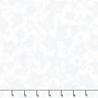 Holiday Flourish Blue - Stars Sky Metallic Yardage