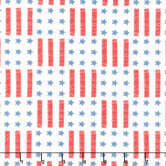 Land of the Brave - Stars and Stripes Cream Yardage