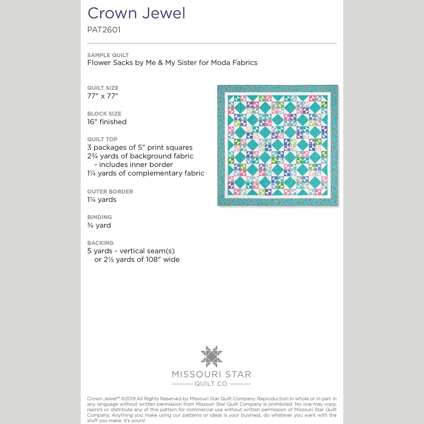 Digital Download - Crown Jewel Quilt Pattern by Missouri Star Alternative View #1