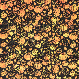Hocus Pocus Batiks - Pumpkins Black Yardage