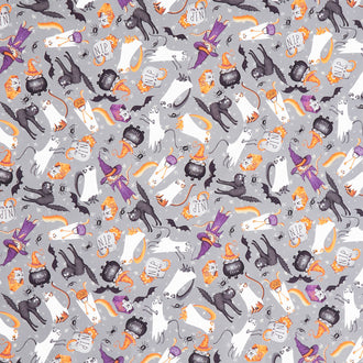Scaredy Cat - Trick or Treat Grey Yardage