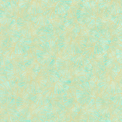 Gingko Garden - Ginkgo Blender Green Metallic Yardage