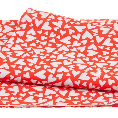 Hearts on Red 2 Yard Cut