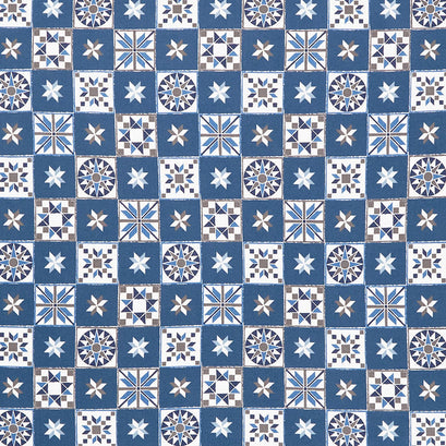 Winter Barn Quilts - Quilt Blocks Dark Blue Yardage