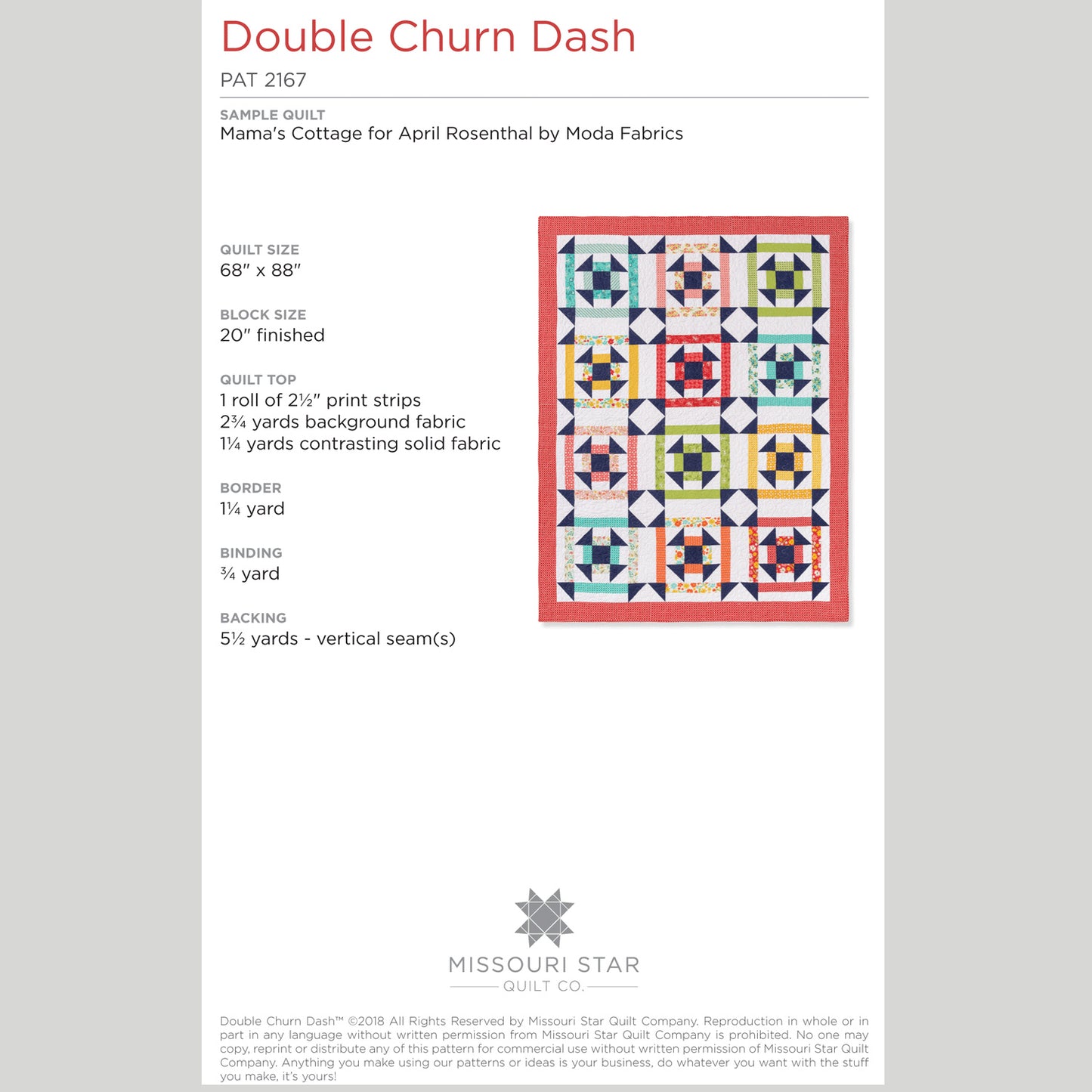 Digital Download - Double Churn Dash Quilt Pattern by Missouri Star Alternative View #1
