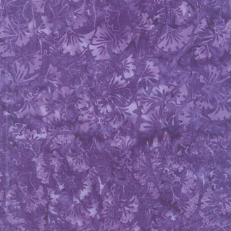 Wildflower Batiks - Ginkgo Leaves-Purple Blurple Yardage