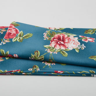 My Secret Garden Favorites - Rose & Vine Blue 2 Yard Cut