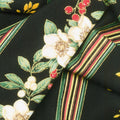 Deck The Halls ( Timeless Treasures) - Christmas Poinsettia 11" Stripe Black Yardage Alternative View #1