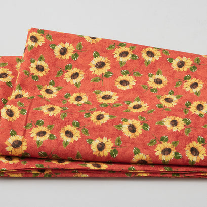 County Fair - Mini Sunflowers Apricot 2 Yard Cut