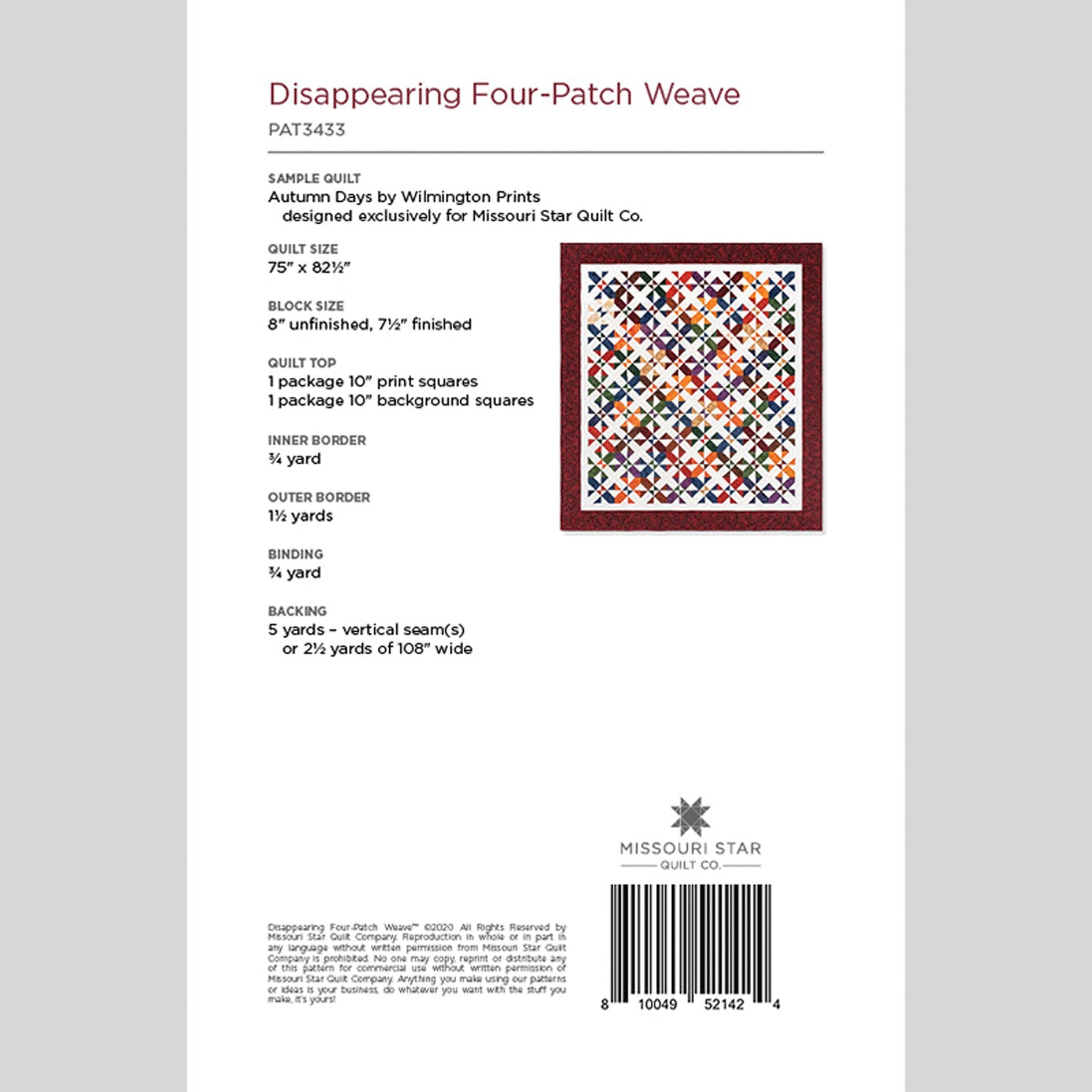 Digital Download - Disappearing Four-Patch Weave Quilt Pattern by Missouri Star Alternative View #1