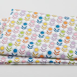 Well Owl Be - Rainbow Floral Cream 2 Yard Cut