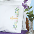 Cross Embroidery Pillowcase Set