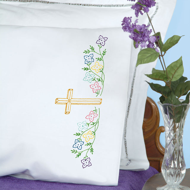 Cross Embroidery Pillowcase Set Primary Image