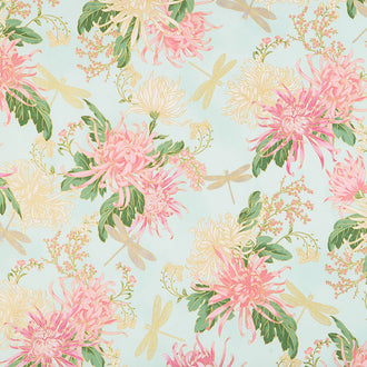 Aurelia - Floral Mint Metallic Yardage