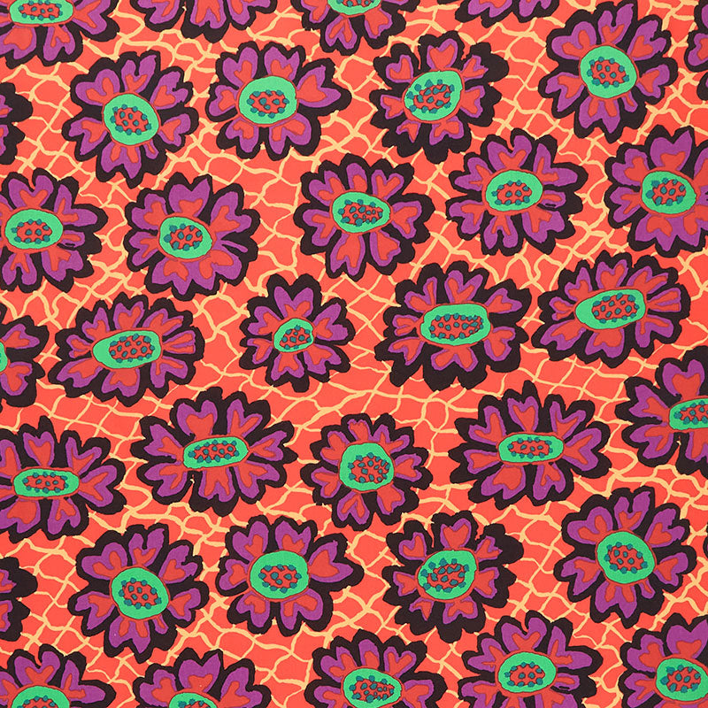 Kaffe Fassett Collective - February 2023 - Darker ColorwayFlower Net Crimson Yardage Primary Image