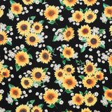 Advice from a Sunflower - Sunflowers & Daisy Bouquets Black Yardage Primary Image