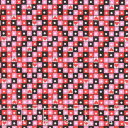 Love Me Do - Heart Grid Black Yardage Primary Image