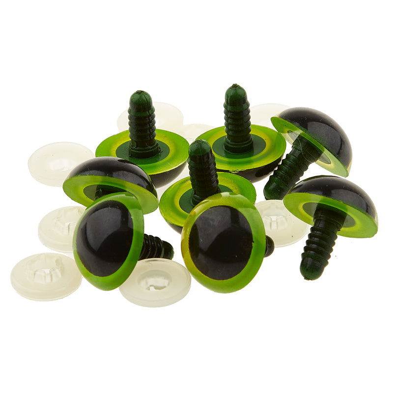 Plastic Safety Eyes - 30mm Green - 4 Pairs
