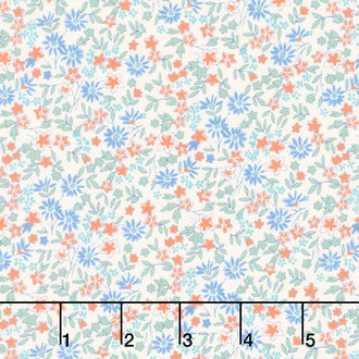 Aunt Grace Calicos - Garden Blue Yardage