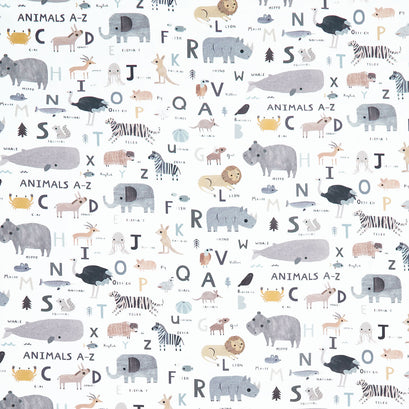 Noah's Ark - Animals A-Z White Yardage