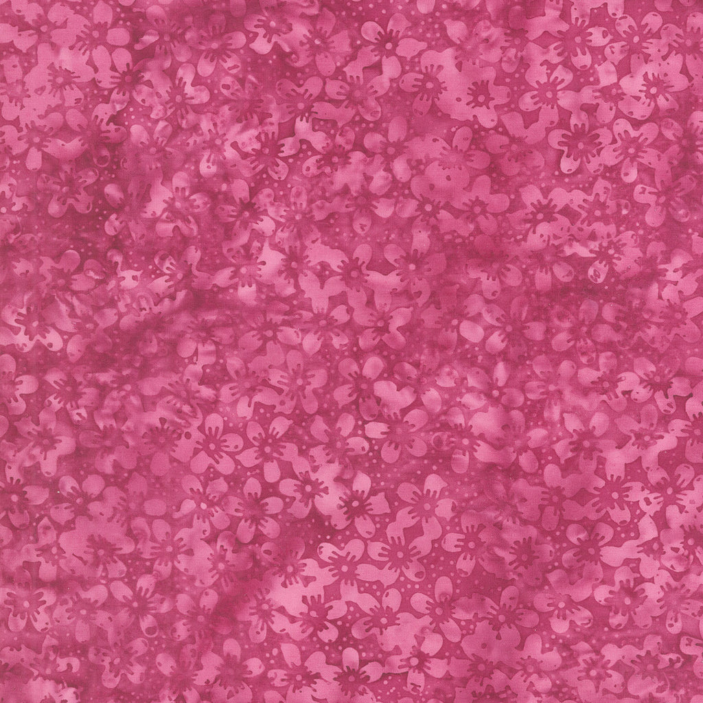 Pin Dot Floral Batiks - Floral Pink Magenta Yardage Primary Image