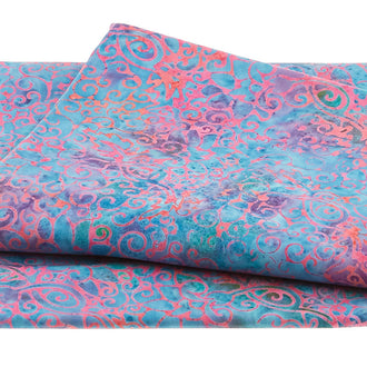 Floralicious Batiks - Swirl Outline Floral Mystic Berry 2 Yard Cut